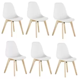Rico Plastic Dining Chair Set of 6 - White - White