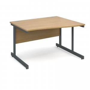 Contract 25 Right Hand Wave Desk 1200mm - Graphite Cantilever Frame o