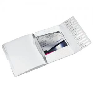 Leitz WOW Divider Book. Polypropylene. 12 tabbed dividers. A4. White -