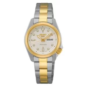 PRE-ORDER Seiko 5 Sports Automatic White Dial Two-Tone Stainless Steel Bracelet Ladies Watch SRE004K1 (Available from January 2022)