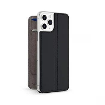 Twelve South SurfacePad for iPhone 11 Pro Ultra-slim luxury Napa Leather Cover + display Stand with Sleep/Wake (Black)