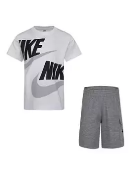 Boys, Nike NIKE YOUNGER BOYS NSW HBR CARGO FT SHORT SET, Grey, Size 5-6 Years