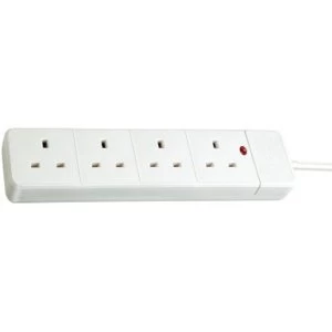 Brennenstuhl 4 Gang 5m White Neon Indicator UK Plug
