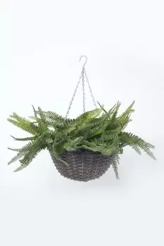 Boston Fern Artificial Hanging Basket, 65 cm