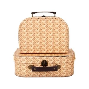 Sass & Belle (Set of 2) Rattan Print Suitcases