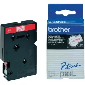 Brother TC-292 DirectLabel red on white 9mm x 7,7m for Brother...