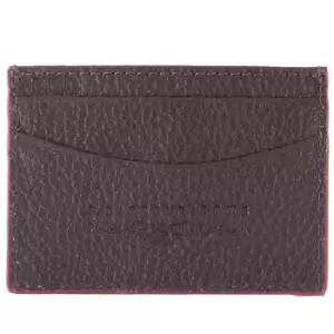 Barbour Mens Grain Leather Card Holder Dk Brown One Size