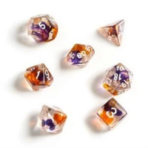 Sirius Dice - Purple, Orange, Clear Polyhedral Dice Set