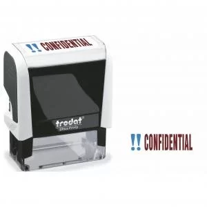 Trodat Office Printy Word Stamp CONFIDENTIAL RedBlue Code 77238