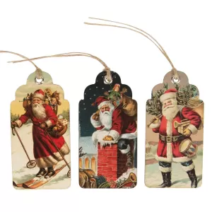 Sass & Belle Retro Vintage Father Christmas Scene Gift Tags - Set of 15