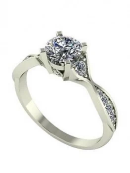 Moissanite 9Ct Gold 1Ct Eq Twisted Shank Solitaire Ring