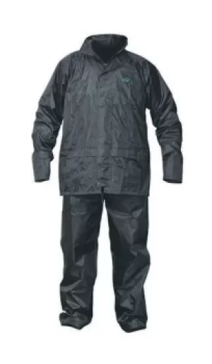 OX S249705 Rain Suit with Concealed Hood Black XX Large