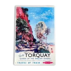 British Railways Retro Advertising Torquay Queen Of The English Riviera Vintage Metal Sign