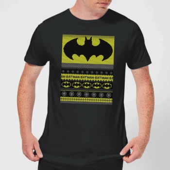 DC Comics Batman Mens Christmas T-Shirt in Black - 4XL