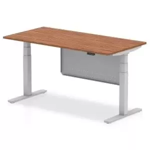 Air 1600 x 800mm Height Adjustable Desk Walnut Top Silver Leg With