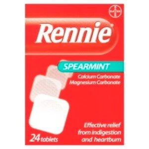Rennie Spearmint Heartburn and Indigestion Relief 24 Tablets