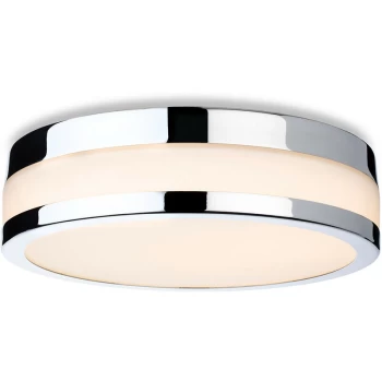 Firstlight - Marnie 220cm LED Flush Ceiling Fitting Chrome with Opal White Glass IP44