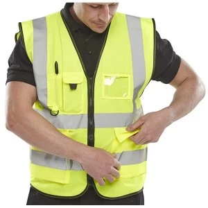 BSeen Large High Visibility Waistcoat Saturn Yellow