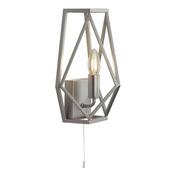 Searchlight CHASSIS - 1 Light Satin Silver Cage Wall Lamp