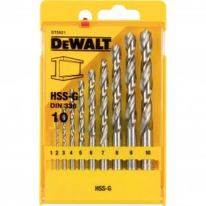 DEWALT 10 Piece HSS-G Metal Drill Bit Set