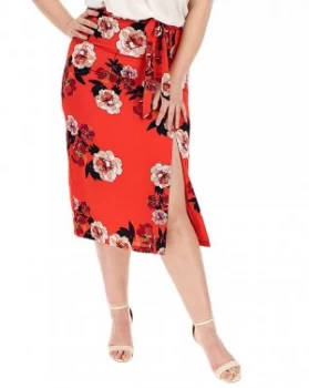 Oasis Curve Floral Midi Skirt