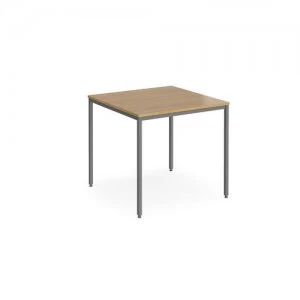 Rectangular flexi table with graphite frame 800mm x 800mm - oak
