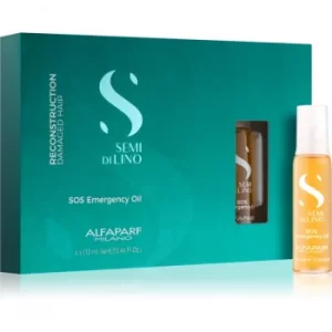 Alfaparf Milano Semi di Lino Reconstruction SOS Emergency Oil Reconstructing Treatment For Damaged Hair In Ampoules 6 x 13 ml