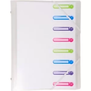 Chromaline Mulitpart File with Flaps A4, 8 Sections, Frosted, Pack of 10