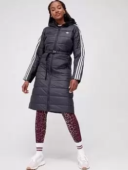 adidas Originals Slim Long Jacket - Black, Size 6, Women