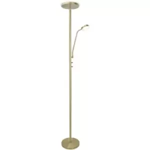 Cristal Teo Dimmable LED Floor Lamp 18.5W and Reading Light 4.5W Antique Brass