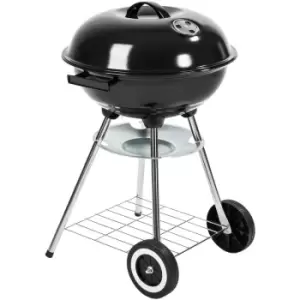 Tectake - bbq kettle grill o 41.5cm galvanized with wheels - charcoal grill, barbecue, charcoal bbq - black