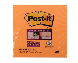 Post It Super Sticky Notes Jewel Pop 76 x 76 Pack of 6 654 6SS EG EU