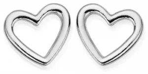 ChloBo Sterling Silver Stud Open Heart Earrings SEST532 Jewellery