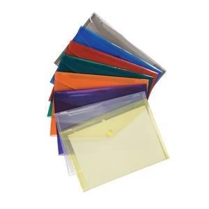 5 Star A4 Envelope Wallet Polypropylene Translucent Assorted Pack of 25