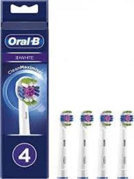 Oral B 3D White Replacement Heads with CleanMaximiser 4 Pack