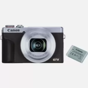 Canon PowerShot G7 X Mark III Compact Camera, Silver + Spare Battery - Compact Digital Camera