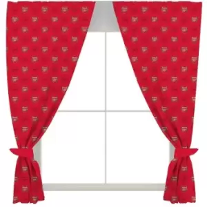 Arsenal FC Crest Tab Top Curtains (Pack of 2) (One Size) (Red) - Red