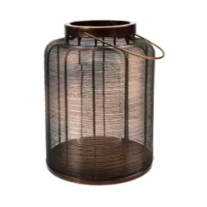 Ivyline Hampton Copper Woven Metal Lantern / Small