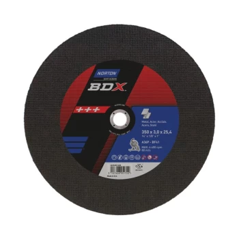 350 X 3.0 X 25.4MM T41 BDX A36P Flat Steel Cutting Disc for Petrol & Chop Saws - 66252831488
