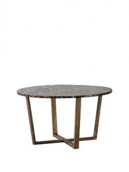 Hudson Living Emperor Round Coffee Table Marble - Brown