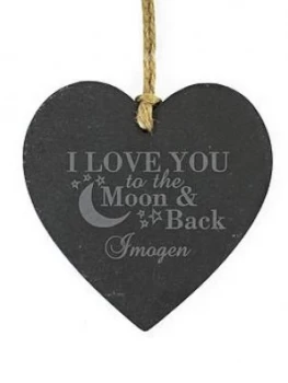 Personalised 'To The Moon & Back' Slate Heart