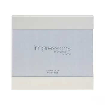 6" x 4" - IMPRESSIONS Brushed Silver Slide Photo Frame