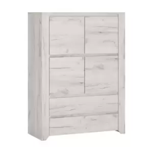 Angel 4 Door 2 Drawer Cupboard In White Craft Oak Effect