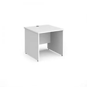 Dams International Rectangular Straight Desk with White MFC Top and Silver Frame Panel Legs Contract 25 800 x 800 x 725mm