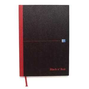 Black n Red A4 Hardback Casebound Notebook 90gm2 96 Pages Narrow Ruled with Margin