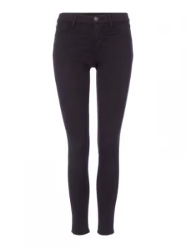 J Brand Mid rise luxe sateen super skinny jean in Black