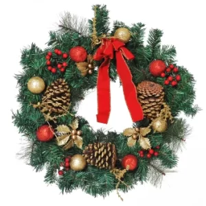 HOMCOM Christmas Door Wreath, 60cm Diameter