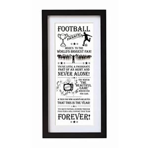 Arora The Ultimate Gift for Man Printed Word Poster-Black Wooden Framed Wall Art Picture-Football Fanatic, Multicolour, One...