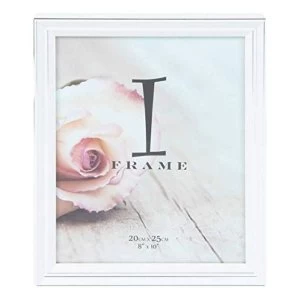 8" x 10" - iFrame Plastic White & Silver Photo Frame