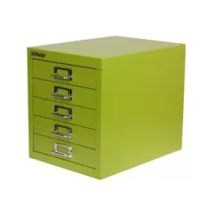 Bisley 5 Drawer Cabinet, Green